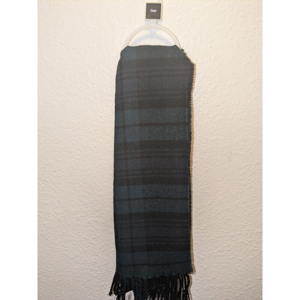 GAP Scarf Blackwatch Plaid w/Blanket Fringe - Flannel Classic One Size 20"x80"‎